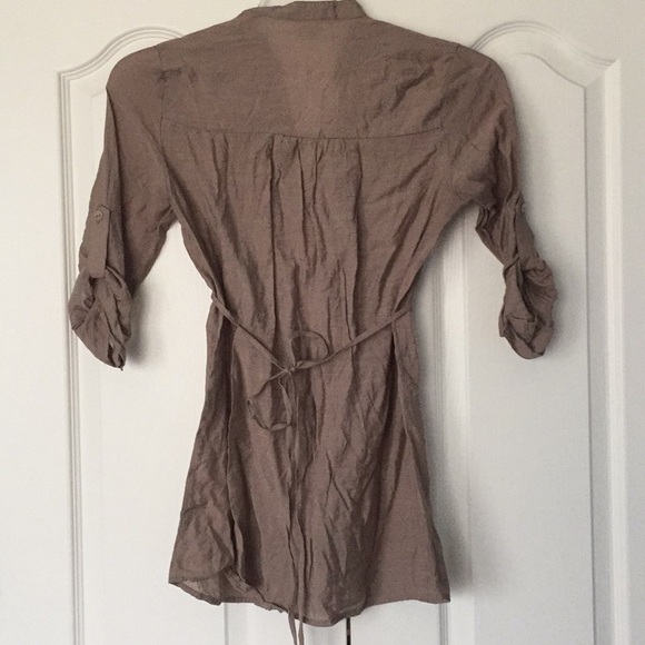 Donated - Mine - pin tuck yoke top taupe - Picture 4 of 4
